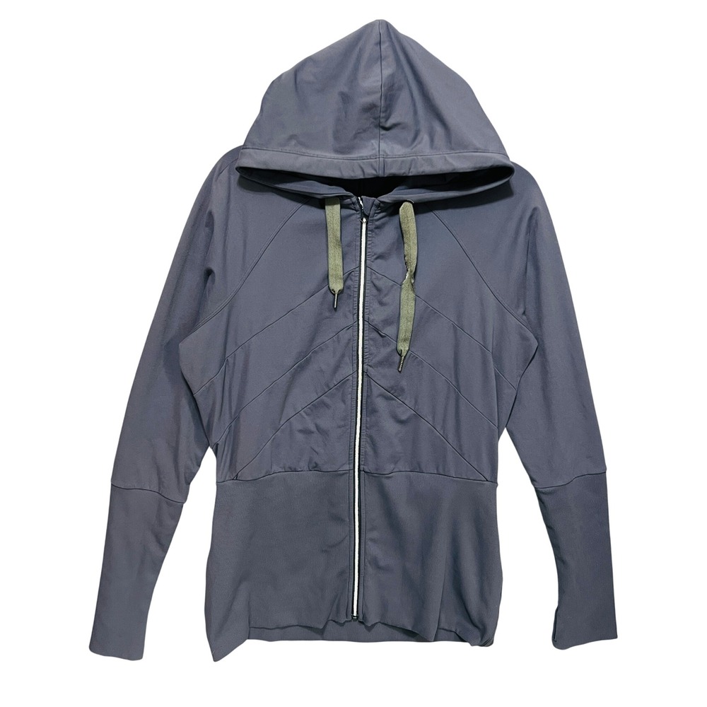 Lululemon Lift Your Spirits Jacket Gray Athleisure Womens Large Pleats Wide Band